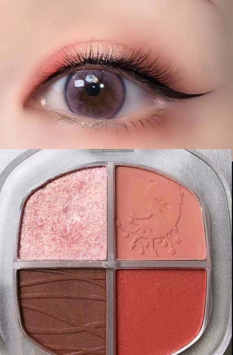 4-colors eyeshadow is easy to color
