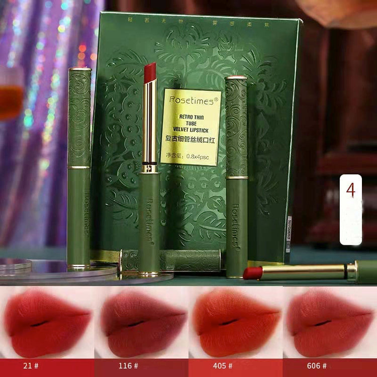 A gift box with 4 colors pen lipstick-jFlowery concubine